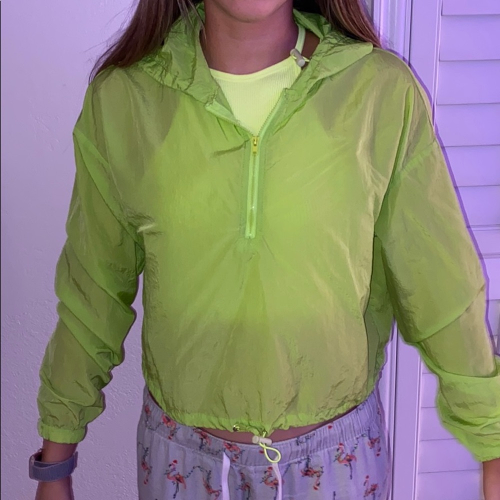 Neon cropped wind breaker